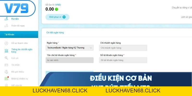 Rút Tiền V79 - Hướng Thủ Tục Chi Tiết Cho Người Mới - Luckhaven68